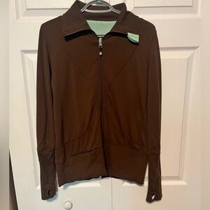 2/$30 Vintage Reversible Lululemon Athletics Brown and Mint green Zip-Up Jacket